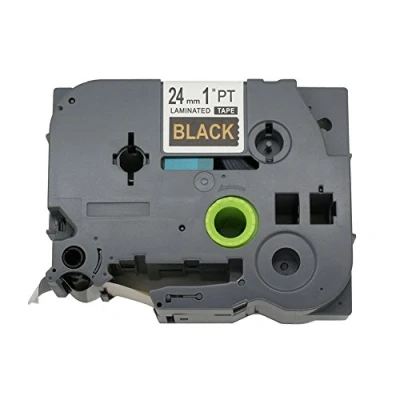 Image de BROVACS 1 ruban adhésif doré sur noir compatible avec Brother P Touch TZ 354 TZe 24 mm OPA1135D