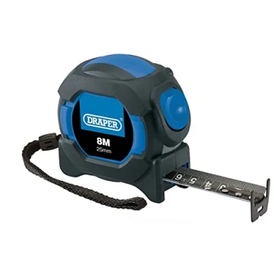 Image de Draper Mètre ruban autobloquant, 8 m, 25 mm, bleu et noir, taille unique 04771