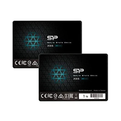 Image de Silicon Power 2 Pack 1TB SSD 3D NAND A55 SLC Cache Performance Boost SATA III 2.5&quot; 7mm (0.28&quot;) Internal Solid State Drive