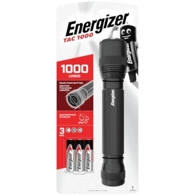Image de Energizer Lampe de Poche Tactique TAC 1000, Éclairage LED 1000 Lumens, Portée jusqu&#039;a 200m, Robuste et Compacte, Piles Incluses