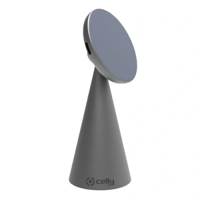 Image de CELLY MAGSTANDCHARGE, Intérieur, USB, Chargeur SANS fil, Argent Le SUPPORT DE CHARGE FIL COMPATIBLE MAGCHARGE 15 W NOIR