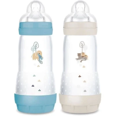 Image de Mam Biberon Easy Start / Anti Colique 320ml Océan + Sable Tétine Débit 3 X2