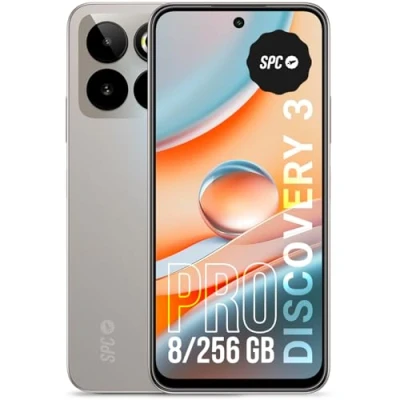 Image de SPC Discovery 3 Pro Smartphone 6,7 po IPS 120Hz Mémoire Interne 256GB, RAM 8GB Triple caméra IA 50MP, Avant 32MP NFC, eSIM Android 14 Batterie 5000mAh à Charge Rapide Couleur Lunar Mist