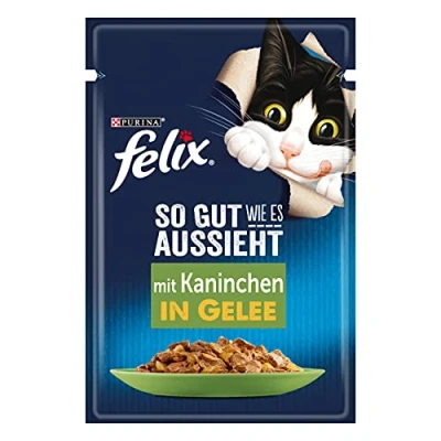 Image de FELIX Nourriture pour Chat Humide en gelée, avec Lapin, Lot de 26 (26 x 85 g)