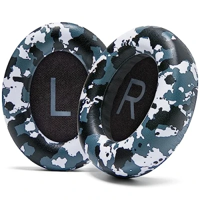 Image de WC Coussinets améliorés pour Casque Bose Noise Cancelling 700 (NC700) par Wicked Cushions Cuir Souple, Mousse à mémoire de Forme Luxe, épaisseur Accrue, Extra Durable Snow Camo