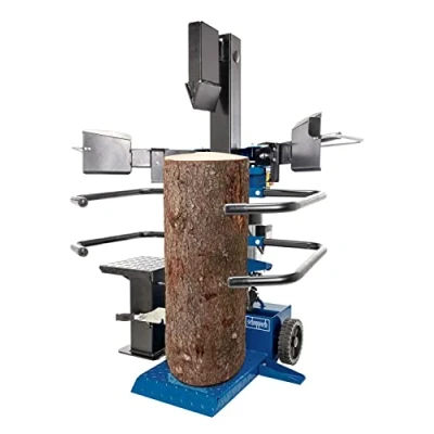 Image de Scheppach Fendeur de bois compact 8T vertical Force fendage 7,95T 400V / 3500W Jusqu&#039;à 1070 mm Diamètre max : 350 Table pivotante pour court Avec dispositif conduite