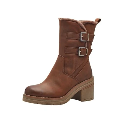 Image de Marco Tozzi Bottes de neige, Femme, Taille: 40, Cognac Textile