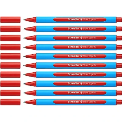 Image de Schneider Lot de 10 stylos à bille rétractables Slider Edge mine M (Rouge)