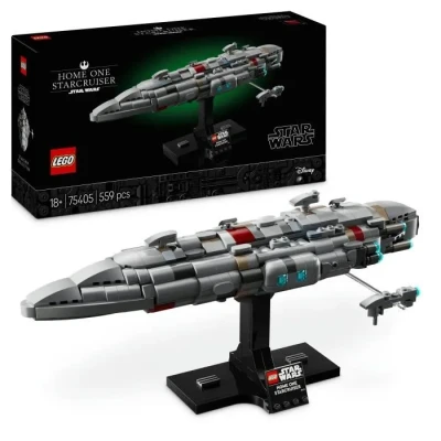 Image de LEGO Star Wars : Le Retour du Jedi Starcruiser Home One Vaisseau Collector avec présentoir Inclut la frégate médicale Nebulon B Idée de Cadeau d&#039;anniversaire pour Adulte et Adolescent 75405