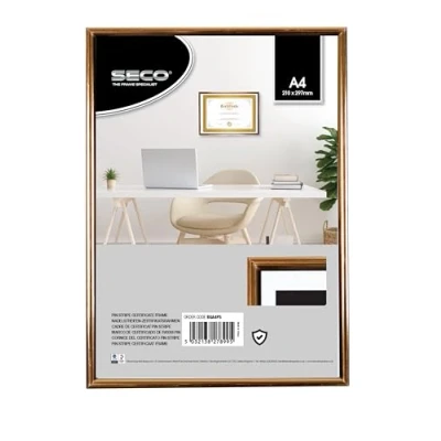 Image de SECO Stewart Superior Cadre pour certificat A4 avec verre de sécurité en plexiglas Noir/doré