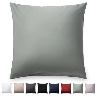 Image de Blumtal Taie Oreiller 60x60 Satin Mako Certifié Oeko TEX Protege 60x60, Doux, avec Effet Brillant Blanc