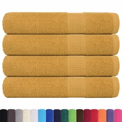 Image de vidaXL Serviettes 4 pcs doré 100x200 cm 360 g/m² 100% Coton
