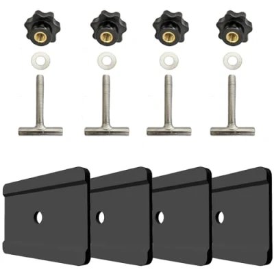 Image de ULROAD Vis pour sécuriser le chargement sur Rail + étrier de guidage VW T5 T6 Multivan Transporter California Rails profilés par exemple Multiflex ou meubles profilé Accessoires