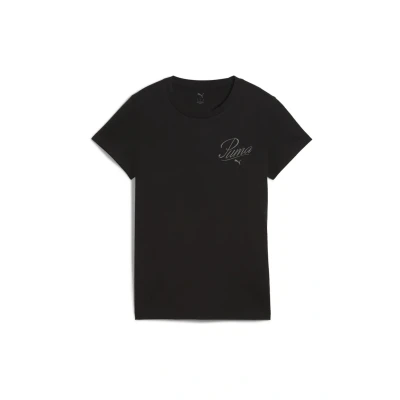 Image de PUMA ESS Script Tee, T Shirts Mixte, Black, XS