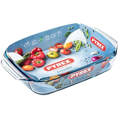 Image de Pyrex Plat à gratin résistant la chaleur lasagnes avec poignées (39 x 25 cm 3,8 l)