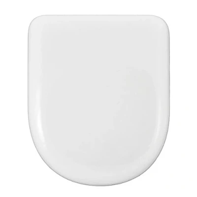 Image de ABATTANT WC COMPATIBLE FORME D U FRONTAL ROND LUNETTE TOILETTE CHARNIÈRE RÉGLABLE ET DECLIPSABLE FACILE INSTALATION NETTOYAGE TRÈS RÉSISTANT BLANC 43 x 36 5 cm