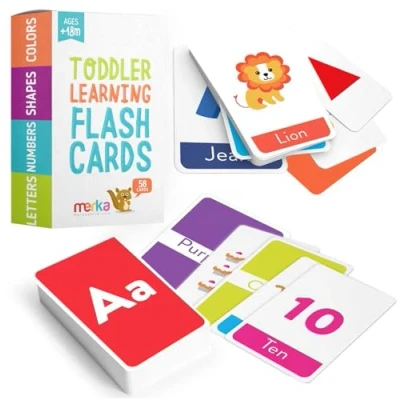 Image de merka Cartes Flash de l&#039;alphabet pour Les Tout Petits 2 à 4 Ans Apprendre Couleurs, Formes, Chiffres, Animaux, Lettres ABC et Mots Vue 58 illustrées