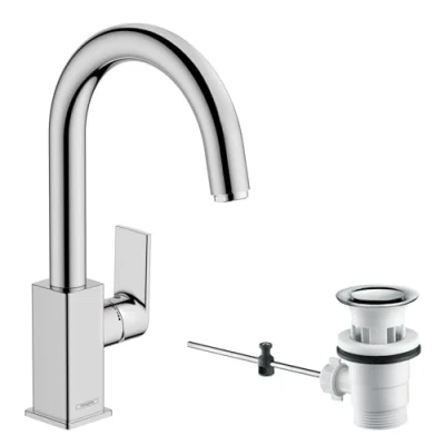 Image de hansgrohe Vernis Shape Mitigeur de lavabo 200 avec tirette et vidage synthétique, chromé, 71564000