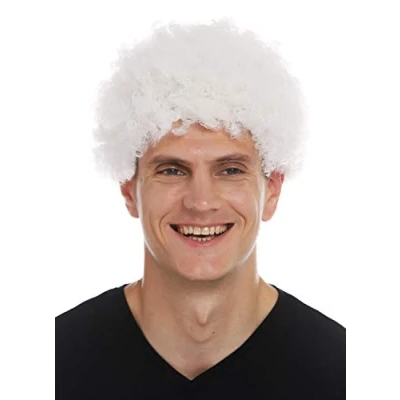 Image de WIG ME UP MMAM 9M K20Y Perruque Carnaval Hommes Femmes Afro Courte frisée bouclée Blanche