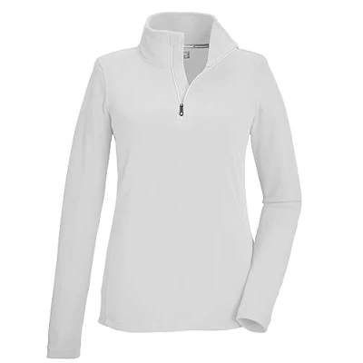 Image de killtec Femme Ksw 101 WMN FLC Shrt T Shirt en Polaire avec Col Montant Et Fermeture Éclair, Blanc, 44 EU