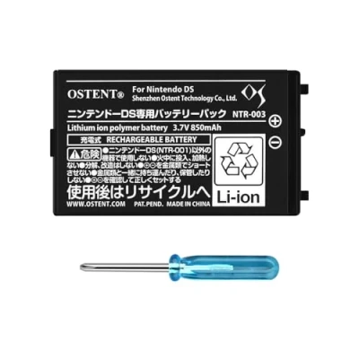 Image de OSTENT Batterie lithium ion rechargeable 850 mAh + kit d&#039;outils compatible pour Nintendo DS NDS
