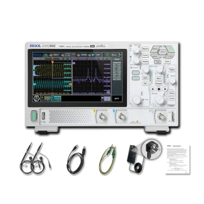 Image de RIGOL DHO802 Oscilloscope numérique portable, 70 MHz, 2CH, 12 bit, faible niveau de bruit, compatible avec une alimentation électrique mobile