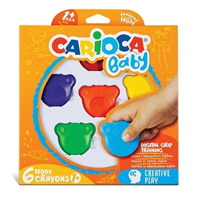 Image de Carioca 42956 Lot de 6 crayons cire en forme d’ourson Multicolore