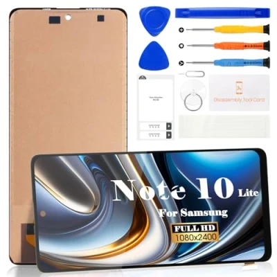 Image de Ecran TFT pour Samsung Galaxy Note10 Lite LCD Note 10 de Remplacement SM N770F Touch Digitizer No Frame(Noir,sans Reconnaissance d&#039;Empreinte Digitale)