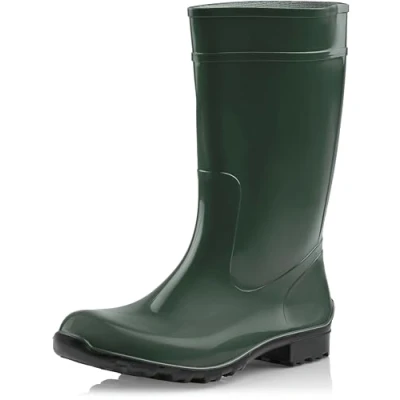 Image de Ladeheid Bottes de Pluie Femme en Caoutchouc PVC avec Semelle Extérieure Antidérapante 100% Imperméable Chaussures pour Femmes résistantes à l&#039;eau LA 967 (Bottle Vert/Noir, 38 EU)