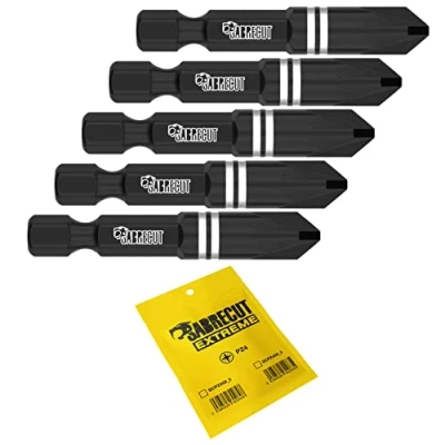 Image de 5 x SabreCut SCPZ450_5 50 mm PZ4 Jeu d&#039;embouts de tournevis à percussion Pozidriv POZI No.4 Heavy Duty