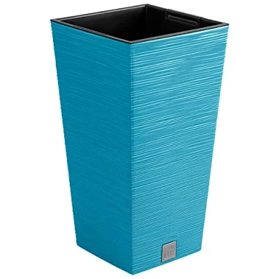 Image de Pot de fleurs avec reserve d&#039;eau 39x39x75cm bleu FURU
