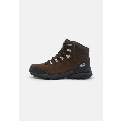 Image de Jack Wolfskin Refugio Texapore MID M Chaussures de marche, Homme, Taille: 44.5, Brown/phantom Cuir et textile