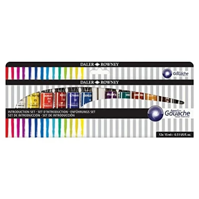Image de Daler Rowney Aquafine Set gouache 12 tubes 15ml