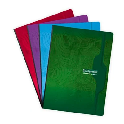 Image de Calligraphe 2282C Un Cahier Brochure Dos Toilé (une Marque de Clairefontaine) 24x32 cm 192 Pages Grands Carreaux Papier Blanc 70 g Couverture Carte Recyclée Vernie Couleur Aléatoire