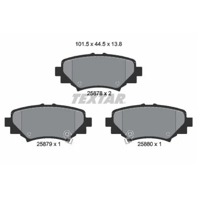 Image de TEXTAR 2587801 Jeu de plaquettes frein avec indicateur d&#039;usure MAZDA: 3 3/5 portes, Berline