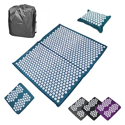 Image de Vivezen Kit d&#039;acupression, tapis, coussin et repose pieds avec sac de transport 4 coloris