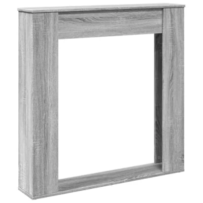 Image de vidaXL Cadre de cheminée Sonoma Gris 100x20x100 cm Bois d&#039;ingénierie, cheminée, Console Ensemble Tour