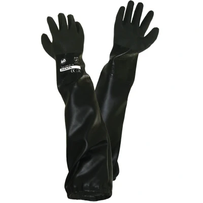Image de L+D 1485 DA Gants en caoutchouc noir Coton, PVC