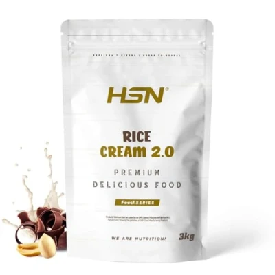 Image de Crème de Riz HSN Rice Cream Bouillie Sans Sucre Texture Extra Crémeuse et Douce Non OGM, Végétalien, Apte pour Coeliaques aux Intolérants au Lactose Chocolat Cacahuète 3 Kg