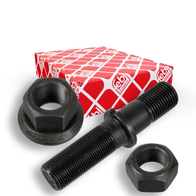 Image de FEBI BILSTEIN 07456 Boulon de roue M22 x 1,5, 2 112 10.9 avec contre écrou, écrou plaque pression phosphatisé