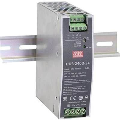 Image de Mean Well DDR 240D 24 Convertisseur DC/CC pour Rail DIN V/DC 10 A 240 W Nombre de Sorties : 1 x Contenu pièce