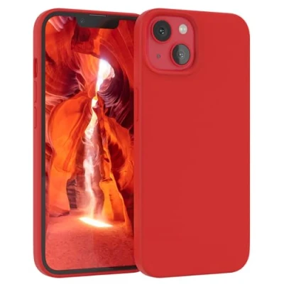 Image de EAZY Case Premium Housse Silicone pour iPhone 13 avec Protection Appareil Photo et Doublure intérieure étui en de Bumper Handy Rouge
