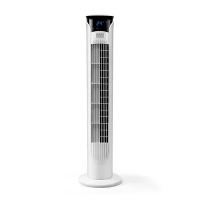 Image de BLACK+DECKER BXEFT48E Ventilateur colonne 45W, 3 vitesses, modes, digital oscillant et silencieux avec télécommande 81 cm de hauteur, minuterie 12 h, température ambiante, puissant