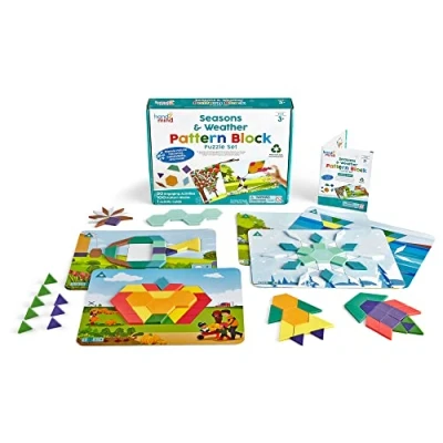 Image de Learning Resources Kit de puzzles formes en plastiques Saisons et météo, puzzle formes, tangrams pour enfants 4 à 8 ans, jeu avec des activités préscolaires, partir 3 ans