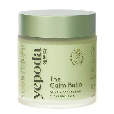 Image de Yepoda THE CALM BALM Baume nettoyant pour le visage, démaquillant rapprochant et vitalisant, à l&#039;huile d&#039;olive &amp; de coco (80 grammes)
