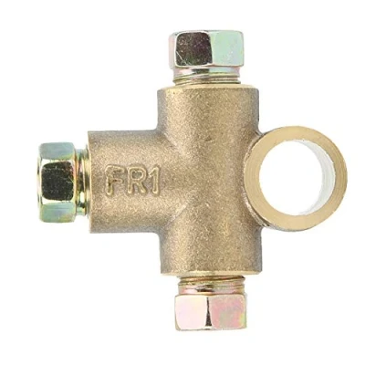 Image de Té de conduite frein moto Connecteur Tuyau hydraulique, en forme T à 3 voies avec écrous mâles Union courte M10 3/16in 10mm Modification l&#039;adaptateur dans
