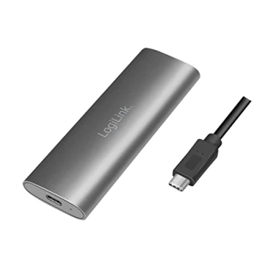 Image de LogiLink Boîtier USB 3.2 Gen 2x1 pour SSD M.2 NVMe (PCIe) et SATA (NGFF), Convient M.2, PS5 Xbox Argent