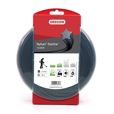 Image de Fil en étoile Oregon Nylium pour coupe bordures et débroussailleuses, cinq arêtes de une finition propre, nylon professionnel, convient aux débroussailleuses à essence, 2,4mm 90m (‎104883E)