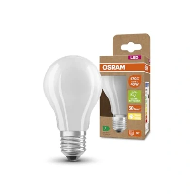 Image de OSRAM ampoule LED à économie d&#039;énergie, dépolie, E27, blanc chaud (3000K), 2,5 watts, remplace une de 40W, très efficace et pack 1