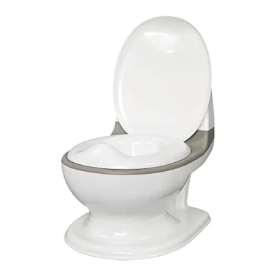 Image de Nuby Dr. Talbot&#039;s My Real Potty Pot pour bébé Avec bruit de chasse Toilette enfant d’apprentissage la propreté vrai son et piles incluses Gris Blanc 18+ mois